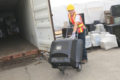 Variety of builders waste materials ready for disposal